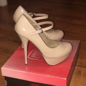 Nude Strap stiletto heels. Women size 7.